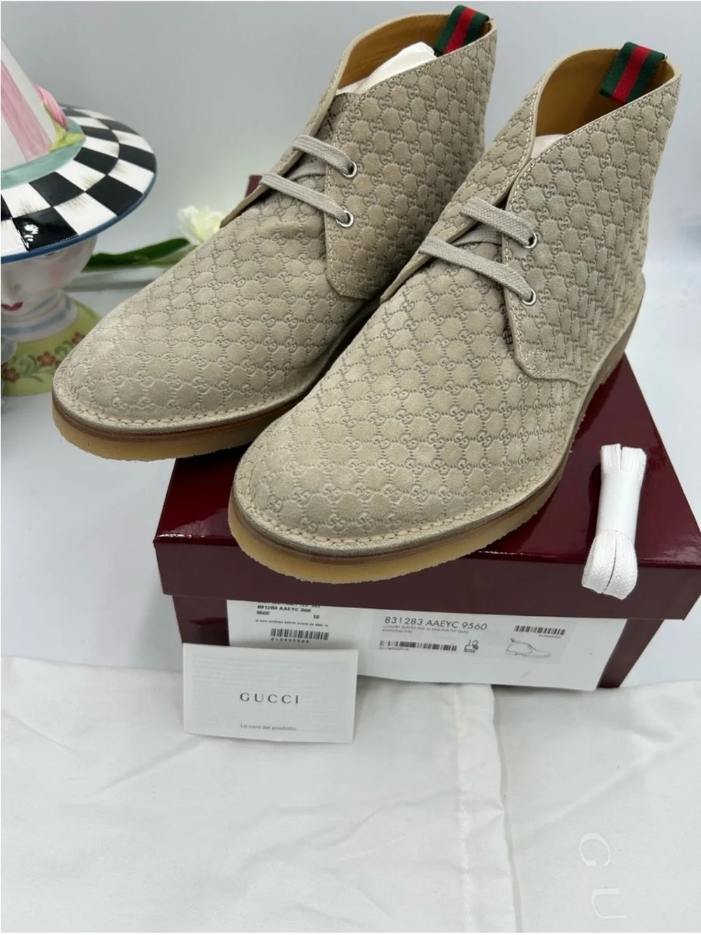 Men’s Gucci GG embossed desert boot size 10 made in Italy